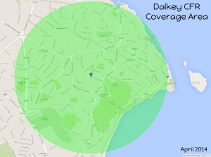 Dalkey CFR Coverage Area - 1 5 km Radius